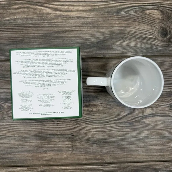 Ralph Lauren Polo Tennis Bear Ralph's Coffee Mug In Box Porcelain White NEW - Picture 4 of 6